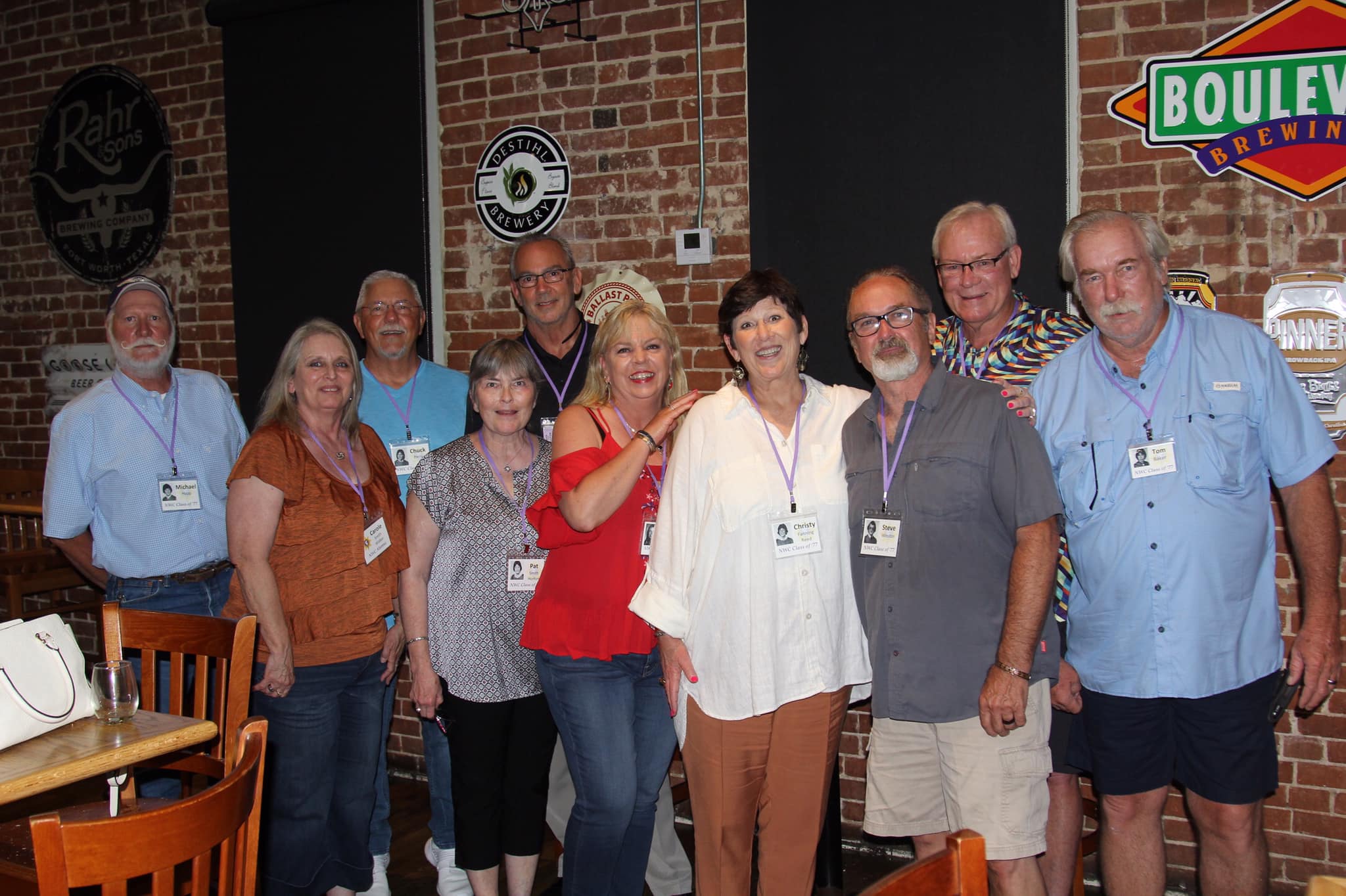 Mike Happ, Carol Smith Walker, Bill Perry, Pat Smith Horton, Susan Haws Smith, Christy Fanning Reed, Steve Winston, Paul Baker, Tom Baker