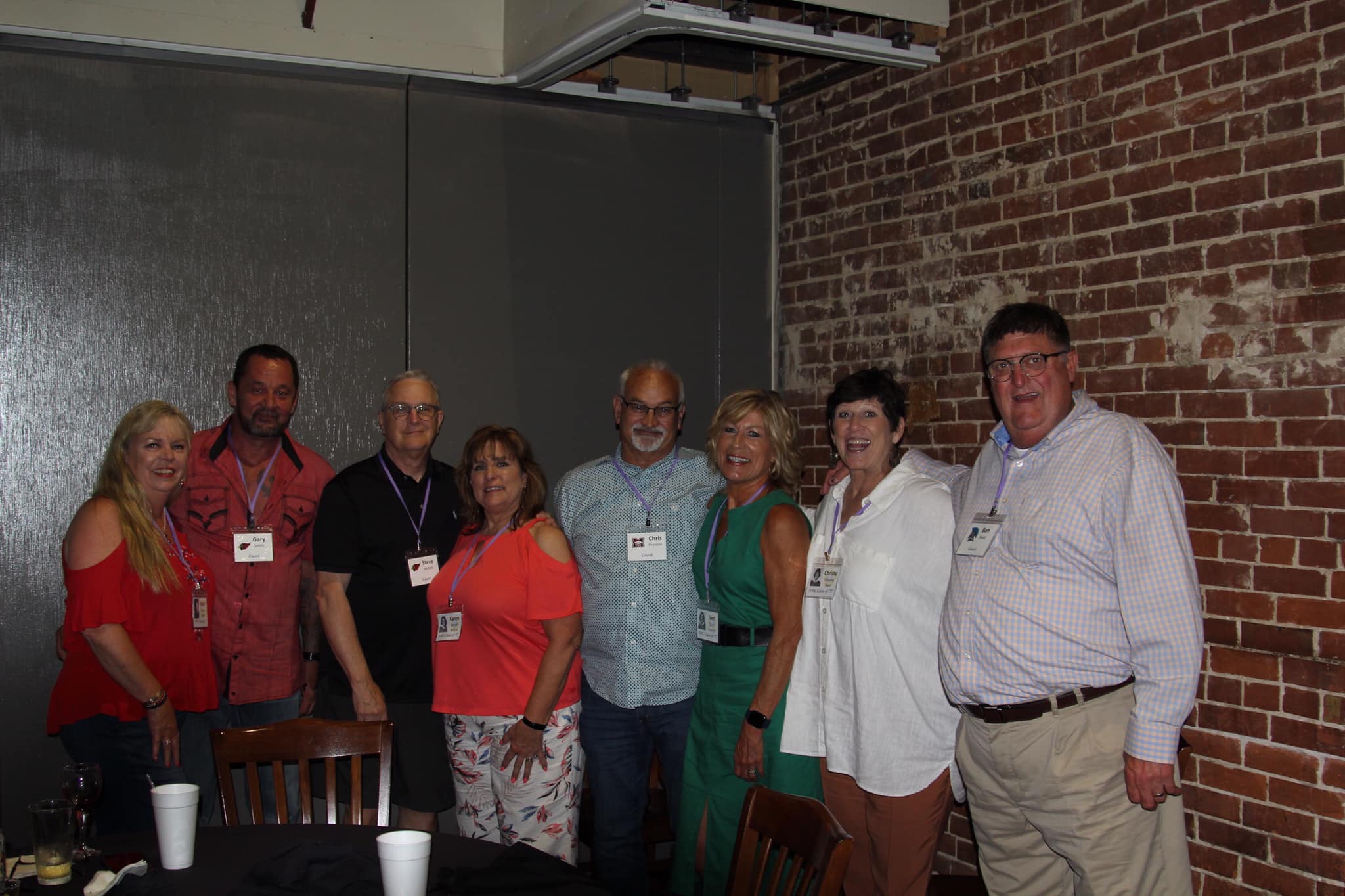 Susan Haws Smith, Gary Smith, Steve Nichols, Karen Hensch-Nichols, Chris Preston, Terry Dyer Preston, Christy Fanning Reed, Ben Reed