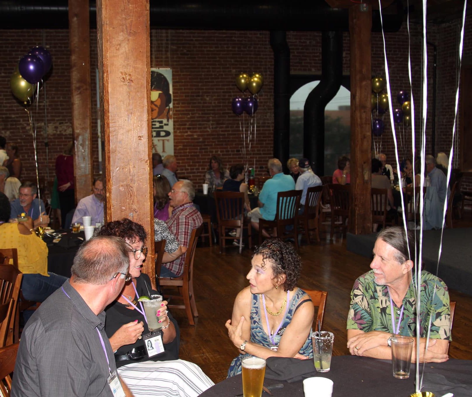 Brian Morrison (back to camera), Kim Dennis Morrison, Margaret Roberts, Sam Roberts